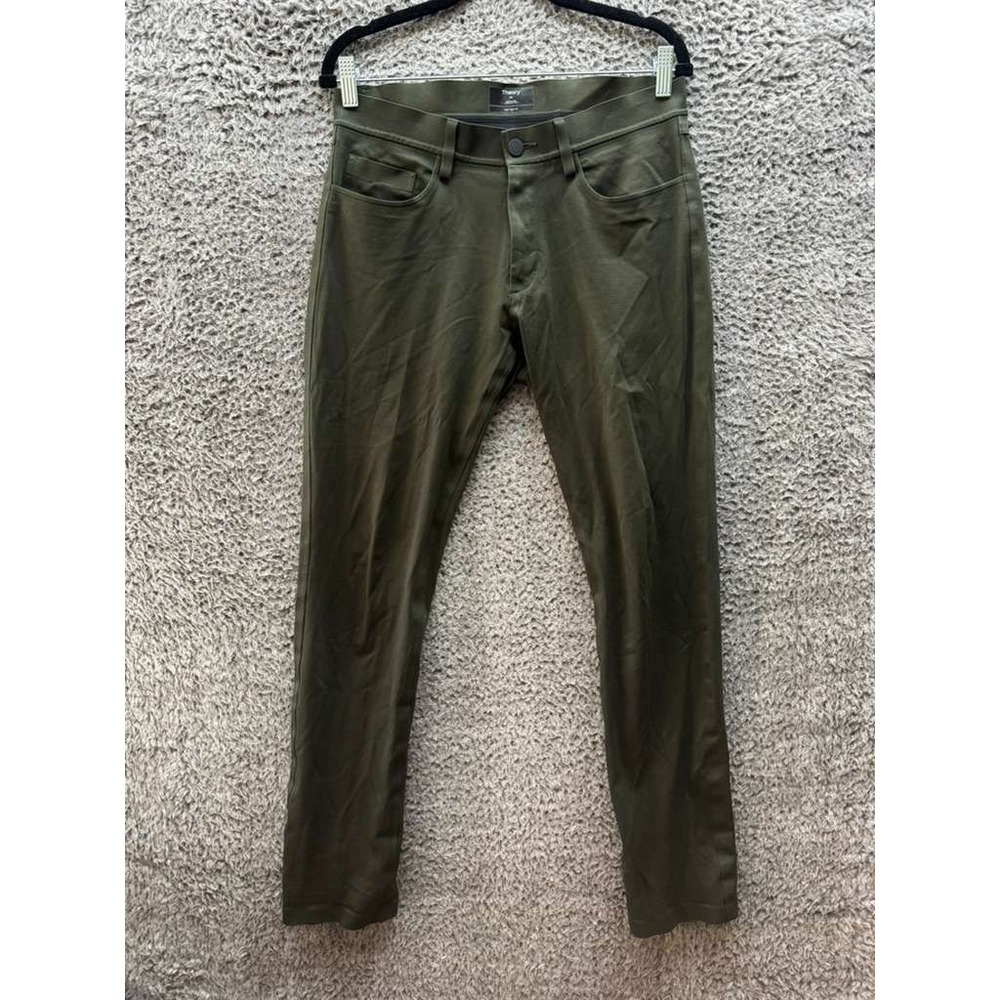 Theory‎ Raffi Slim Fit 5-Pocket Neoteric Twill Trousers Olive Green Mens Size 30